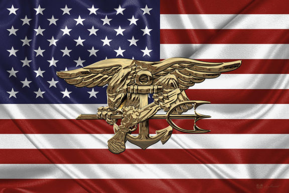 us-navy-seals-trident-over-us-flag - Freedom Stump